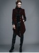Gothic Style Elegant Velvet Collar Embroidery With Exquisite Carved Buttons Black And Red Swallowtail Jacket