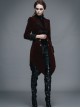 Gothic Style Elegant Velvet Collar Embroidery With Exquisite Carved Buttons Black And Red Swallowtail Jacket