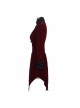 Gothic Style Elegant Velvet Collar Embroidery With Exquisite Carved Buttons Black And Red Swallowtail Jacket