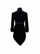 Gothic Style Elegant Velvet Collar Embroidery With Exquisite Carved Buttons Black Men's Swallowtail Jacket