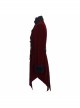 Gothic Style Elegant Weft Velvet Collar Embroidery With Exquisite Carved Buttons Black And Red Men's Swallowtail Jacket