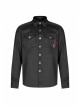 Punk Style Lapel Personality Patchwork Unique Skull Button Daily Cool Black Long Sleeves Male Shirt