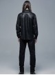 Punk Style Lapel Personality Patchwork Unique Skull Button Daily Cool Black Long Sleeves Male Shirt
