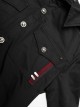 Punk Style Lapel Personality Patchwork Unique Skull Button Daily Cool Black Long Sleeves Male Shirt