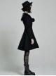 Gothic Style Cute Fur Ball Embroidered Lace Shawl Exquisite Rose Button Retro Black Long Sleeves Wool Coat