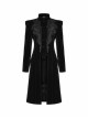 Gothic Style Exquisite Embroidery Applique Premium Velvet Vintage Palace Black Long Sleeves Slim Coat