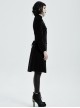 Gothic Style Exquisite Embroidery Applique Premium Velvet Vintage Palace Black Long Sleeves Slim Coat