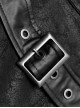 Punk Style High Collar Unique Cracked PU Leather Shoulder Cool Metal Spike Rivet Black Male Armor Accessory