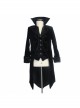 Gothic Style Warm Velvet Chest Exquisite Hand Embroidery With Glass Pattern Buttons Black Fake Two Piece Men's Jacket