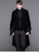 Gothic Style Warm Velvet Chest Exquisite Hand Embroidery With Glass Pattern Buttons Black Fake Two Piece Men's Jacket