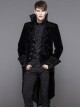 Gothic Style Warm Velvet Chest Exquisite Hand Embroidery With Glass Pattern Buttons Black Fake Two Piece Men's Jacket