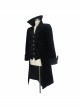 Gothic Style Warm Velvet Chest Exquisite Hand Embroidery With Glass Pattern Buttons Black Fake Two Piece Men's Jacket