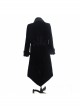 Gothic Style Warm Velvet Chest Exquisite Hand Embroidery With Glass Pattern Buttons Black Fake Two Piece Men's Jacket