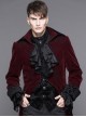 Gothic Style Warm Velvet Chest Exquisite Hand Embroidery With Glass Pattern Buttons Red And Black Fake Two Piece Men's Jacket