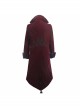 Gothic Style Warm Velvet Chest Exquisite Hand Embroidery With Glass Pattern Buttons Red And Black Fake Two Piece Men's Jacket