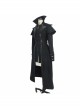 Gothic Style Personality Fake Two Piece Faux Leather Fabric Waist Ruffle Black Women's Slit Double Faced Jacket
