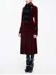 Gothic Style Warm Weft Velvet Front Center Stitching Embossed Pattern With Hemming Ribbon Black And Red Women's Plum Blossom Jacket