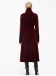 Gothic Style Warm Weft Velvet Front Center Stitching Embossed Pattern With Hemming Ribbon Black And Red Women's Plum Blossom Jacket