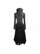 Gothic Style Exquisite Dark Pattern Splicing Suede Fabric Hollow Chest Stand Collar Black And Red Lace Trumpet Sleeve Jacket