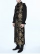 Gothic Style Elegant Palace Jacquard Fabric Chest Spiral Buckle Black And Golden Long Men's Vest