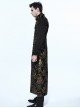 Gothic Style Elegant Palace Jacquard Fabric Chest Spiral Buckle Black And Golden Long Men's Vest