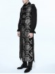 Gothic Style Elegant Palace Jacquard Fabric Chest Spiral Buckle Black And Silver Long Men's Vest