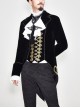 Gothic Style Simple Hand Embroidered Front Disc Flower Decoration Black And Gold Long-Sleeved Lapel Coat