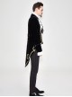 Gothic Style Simple Hand Embroidered Front Disc Flower Decoration Black And Gold Long-Sleeved Lapel Coat