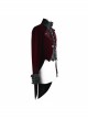 Gothic Style Elegant Lapel Weft Velvet Patchwork Jacquard Fabric Metal Rivet Embroidery Decoration Black And Red Swallowtail Long Sleeve Jacket