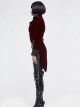 Gothic Style Exquisite Weft Velvet Splicing Jacquard Fabric Front Chest Lapel Embroidery Metal Rivet Decoration Red Pleated Swallowtail Long Sleeve Coat