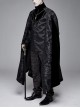 Gothic Style Gorgeous Printed Fabric Detachable Metal Cross Chain Decoration In The Middle Of The Front Black Men's Cloak