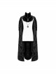 Gothic Style Gorgeous Printed Fabric Detachable Metal Cross Chain Decoration In The Middle Of The Front Black Men's Cloak