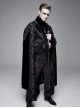 Gothic Style Gorgeous Printed Fabric Detachable Metal Cross Chain Decoration In The Middle Of The Front Black Men's Cloak