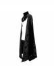Gothic Style Gorgeous Printed Fabric Detachable Metal Cross Chain Decoration In The Middle Of The Front Black Men's Cloak