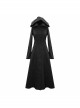 Gothic Style Simple Double Sided Warm Wool Front Center Detachable Wool Strip Sleeve Ring Black Large Fur Collar Long Sleeve Coat