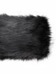Gothic Style Simple Double Sided Warm Wool Front Center Detachable Wool Strip Sleeve Ring Black Large Fur Collar Long Sleeve Coat