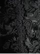 Gothic Style Palace Flocking Print Splicing Velvet Front Chest Lace Ruffles Black Retro High Collar Trumpet Sleeve Coat