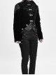 Gothic Retro Velvet Stitching Jacquard Chest Handmade Three Dimensional Embroidery Black Retro Fake Two Piece Coat