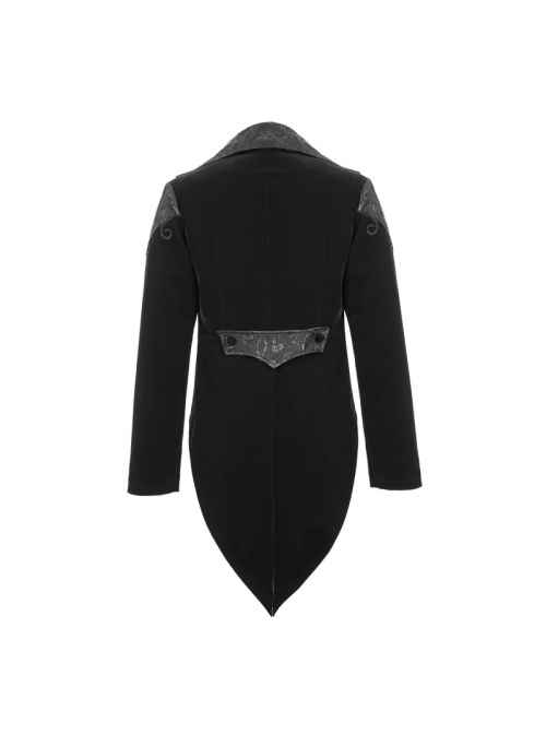 Gothic Retro Velvet Stitching Jacquard Chest Handmade Three Dimensional Embroidery Black Retro Fake Two Piece Coat