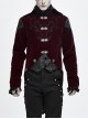 Gothic Retro Velvet Stitching Jacquard Chest Handmade Three Dimensional Embroidery Wine Red Retro Fake Two Piece Coat