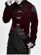 Gothic Retro Velvet Stitching Jacquard Chest Handmade Three Dimensional Embroidery Wine Red Retro Fake Two Piece Coat