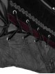 Gothic Retro Jacquard Woven Splicing Velvet Fabric Front Center Tie Metal Button Decoration Black Swallowtail Coat