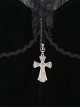 Gothic Style Exquisite Applique Hollow With Bat Wing Spiked Hem Black Vintage Long Sleeve Jacket