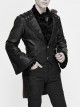 Gothic Retro Lapel Leather Stitching Jacquard Metal Pattern Buckle Black Lace Wide Sleeve Coat