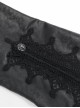 Gothic Retro Lapel Leather Stitching Jacquard Metal Pattern Buckle Black Lace Wide Sleeve Coat
