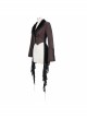 Gothic Style Personalized Metal Buckle Detachable Lace Drawstring Decoration Front Center Metal Buckle Burgundy Jacquard Short Jacket