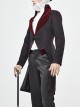 Gothic Style Simple Jia Ling Embroidery Front Center Tie Stitching Jacquard Velvet Black Coat