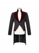 Gothic Style Simple Jia Ling Embroidery Front Center Tie Stitching Jacquard Velvet Black Coat