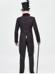 Gothic Style Simple Jia Ling Embroidery Front Center Tie Stitching Jacquard Velvet Black Coat