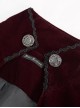 Gothic Style Simple Jia Ling Embroidery Front Center Tie Stitching Jacquard Velvet Black Coat